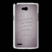 Coque LG L80 Vrai vie Violet Citation Oscar Wilde