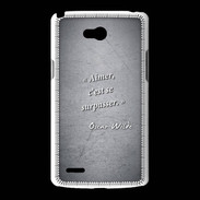 Coque LG L80 Aimer Noir Citation Oscar Wilde