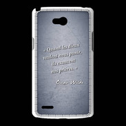 Coque LG L80 Dieux prières Bleu Citation Oscar Wilde