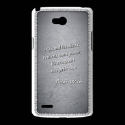 Coque LG L80 Dieux prières Noir Citation Oscar Wilde