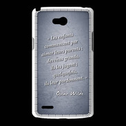 Coque LG L80 Enfants parents Bleu Citation Oscar Wilde