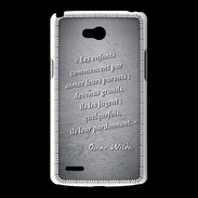 Coque LG L80 Enfants parents Noir Citation Oscar Wilde