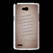 Coque LG L80 Enfants parents Rouge Citation Oscar Wilde