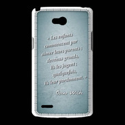Coque LG L80 Enfants parents Turquoise Citation Oscar Wilde