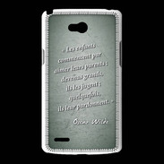 Coque LG L80 Enfants parents Vert Citation Oscar Wilde
