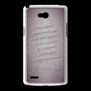 Coque LG L80 Enfants parents Violet Citation Oscar Wilde