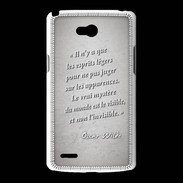 Coque LG L80 Esprits légers Gris Citation Oscar Wilde