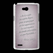 Coque LG L80 Esprits légers Rose Citation Oscar Wilde