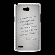 Coque LG L80 Homme veut Gris Citation Oscar Wilde