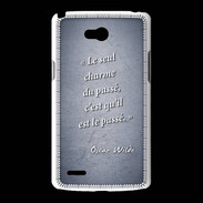 Coque LG L80 Charme passé Bleu Citation Oscar Wilde