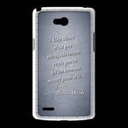 Coque LG L80 Chose vraie Bleu Citation Oscar Wilde