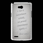 Coque LG L80 Conscience Gris Citation Oscar Wilde