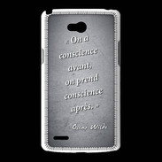 Coque LG L80 Conscience Noir Citation Oscar Wilde