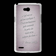 Coque LG L80 Cynique Rose Citation Oscar Wilde