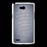 Coque LG L80 Dramatique vieillesse Bleu Citation Oscar Wilde