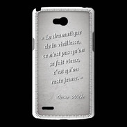 Coque LG L80 Dramatique vieillesse Gris Citation Oscar Wilde