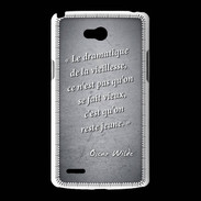 Coque LG L80 Dramatique vieillesse Noir Citation Oscar Wilde
