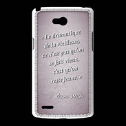 Coque LG L80 Dramatique vieillesse Rose Citation Oscar Wilde