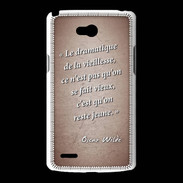 Coque LG L80 Dramatique vieillesse Rouge Citation Oscar Wilde