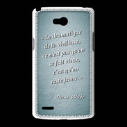 Coque LG L80 Dramatique vieillesse Turquoise Citation Oscar Wilde
