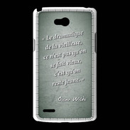 Coque LG L80 Dramatique vieillesse Vert Citation Oscar Wilde