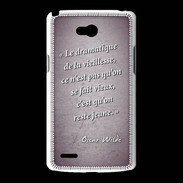 Coque LG L80 Dramatique vieillesse Violet Citation Oscar Wilde