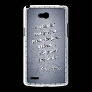 Coque LG L80 Fatalité Bleu Citation Oscar Wilde