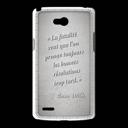 Coque LG L80 Fatalité Gris Citation Oscar Wilde