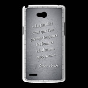 Coque LG L80 Fatalité Noir Citation Oscar Wilde