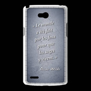 Coque LG L80 Fous sages Bleu Citation Oscar Wilde