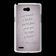 Coque LG L80 Fous sages Rose Citation Oscar Wilde