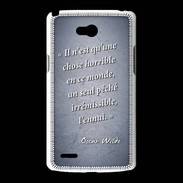 Coque LG L80 Horrible ennui Bleu Citation Oscar Wilde