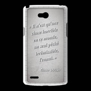 Coque LG L80 Horrible ennui Gris Citation Oscar Wilde