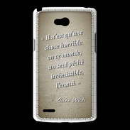 Coque LG L80 Horrible ennui Sepia Citation Oscar Wilde