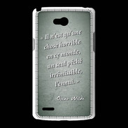 Coque LG L80 Horrible ennui Vert Citation Oscar Wilde