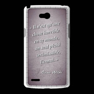 Coque LG L80 Horrible ennui Violet Citation Oscar Wilde
