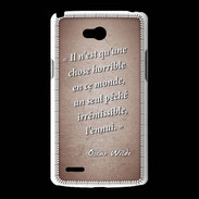 Coque LG L80 Horrible ennui Rouge Citation Oscar Wilde