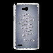 Coque LG L80 Les livres Bleu Citation Oscar Wilde