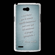 Coque LG L80 Les livres Turquoise Citation Oscar Wilde