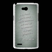 Coque LG L80 Les livres Vert Citation Oscar Wilde