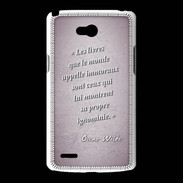 Coque LG L80 Les livres Rose Citation Oscar Wilde