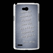 Coque LG L80 Maison coeur Bleu Citation Oscar Wilde