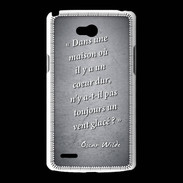 Coque LG L80 Maison coeur Noir Citation Oscar Wilde