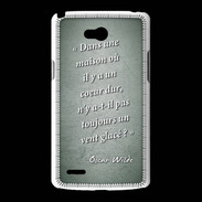 Coque LG L80 Maison coeur Vert Citation Oscar Wilde