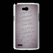 Coque LG L80 Maison coeur Violet Citation Oscar Wilde