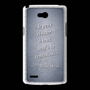 Coque LG L80 Résister Bleu Citation Oscar Wilde