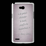 Coque LG L80 Résister Rose Citation Oscar Wilde