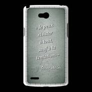 Coque LG L80 Résister Vert Citation Oscar Wilde