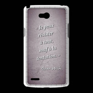 Coque LG L80 Résister Violet Citation Oscar Wilde