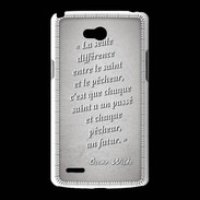 Coque LG L80 Saint pêcheur Gris Citation Oscar Wilde